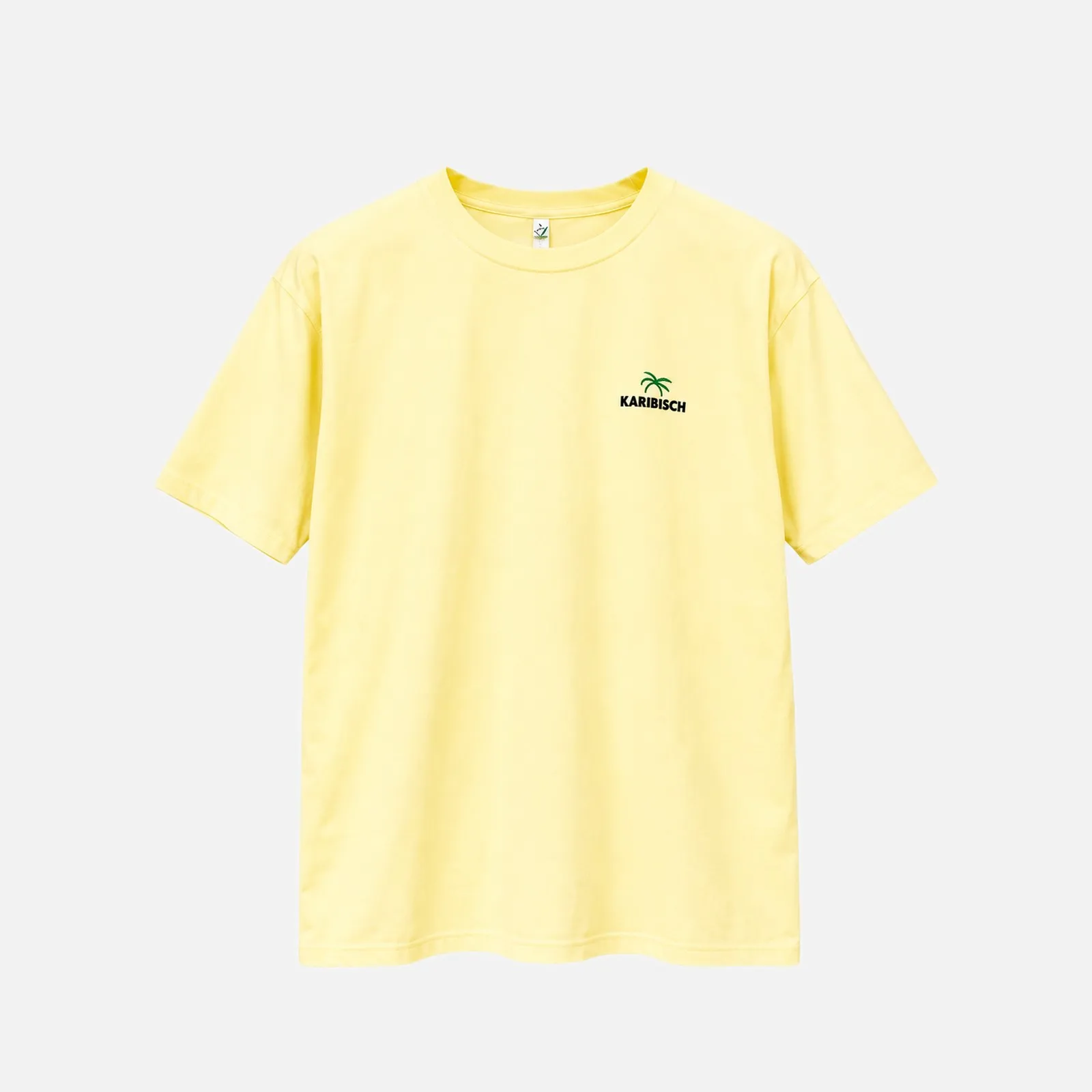 KARIBISCH T-Shirt in Pale Yellow mit Karibisch-Stick