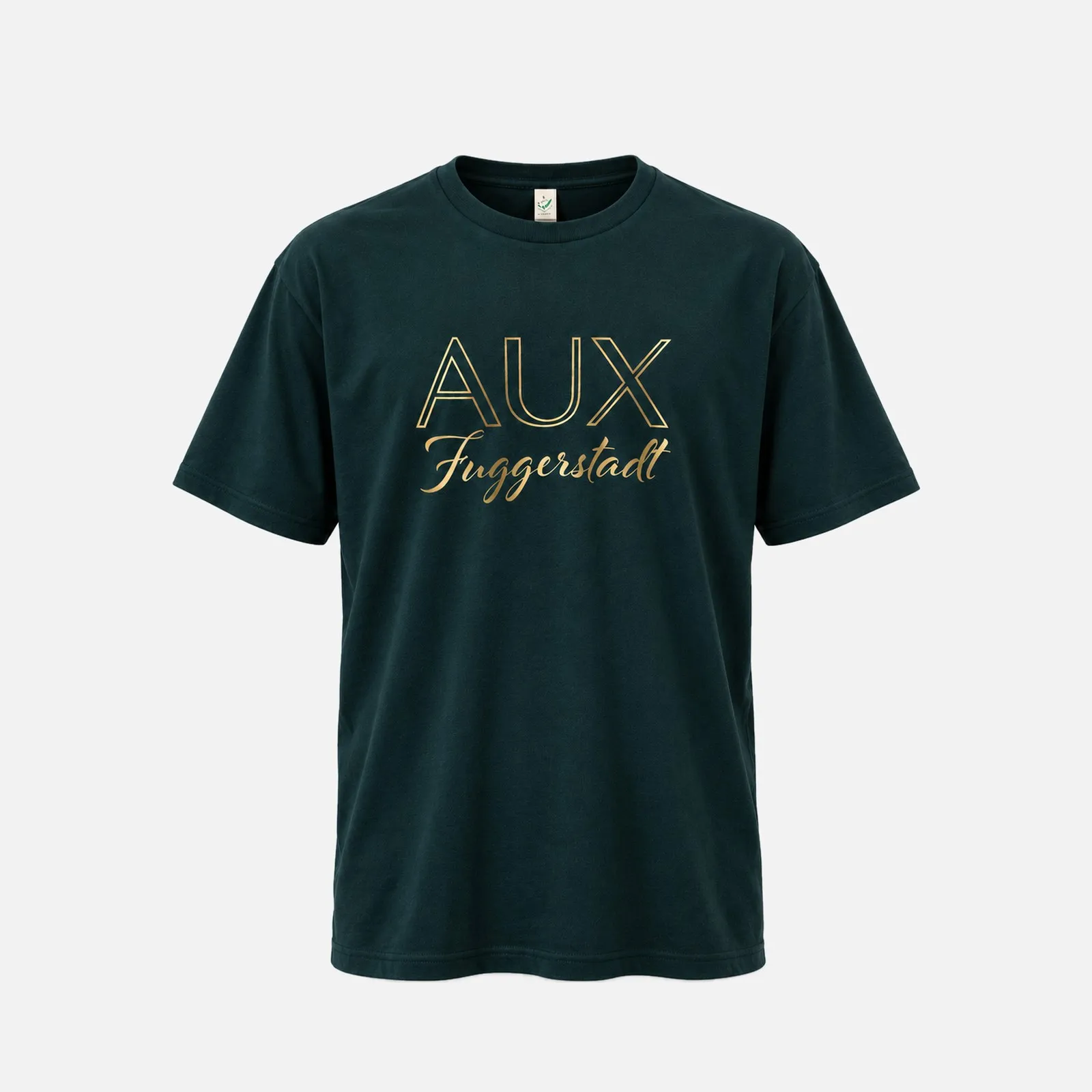AUX Fuggerstadt T-Shirt in petrol mit goldenem Schriftzug