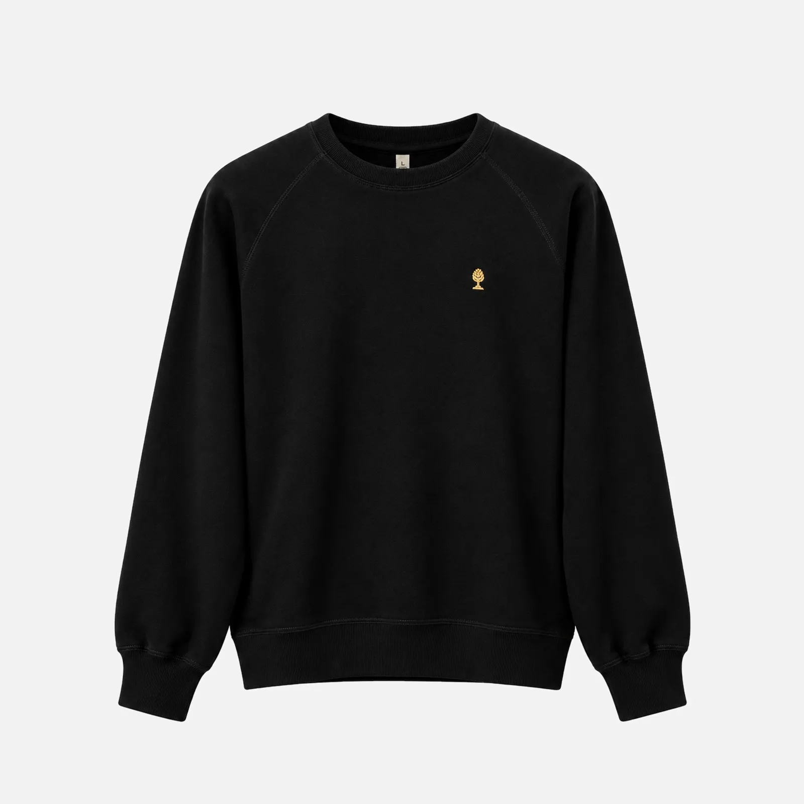 LOGO GOLD Sweatshirt in Schwarz mit gold gestickter Zirbelnuss