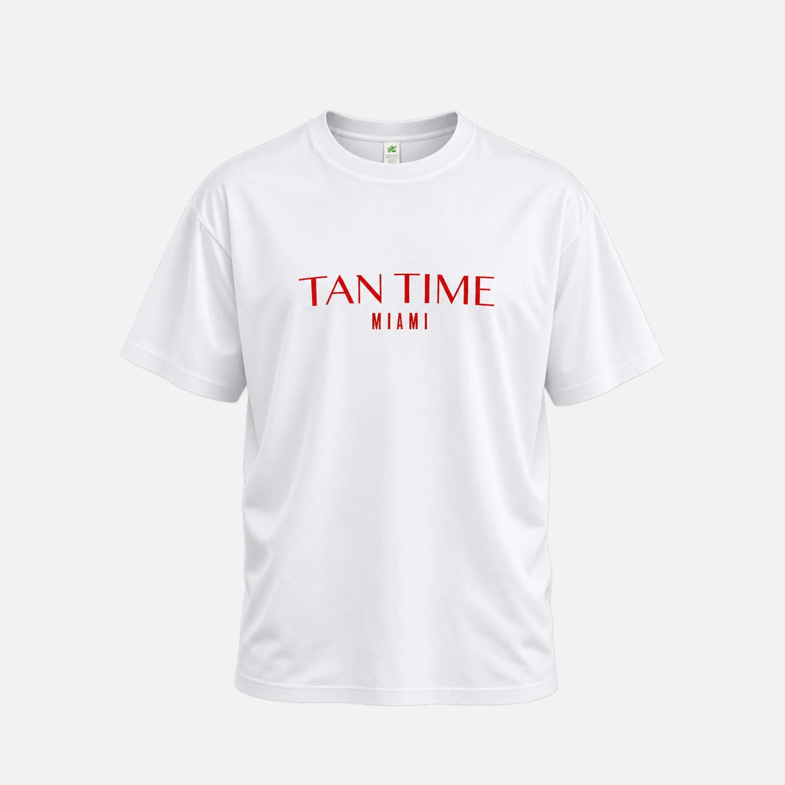 TAN TIME MIAMI T-Shirt in weiß mit rotem Print