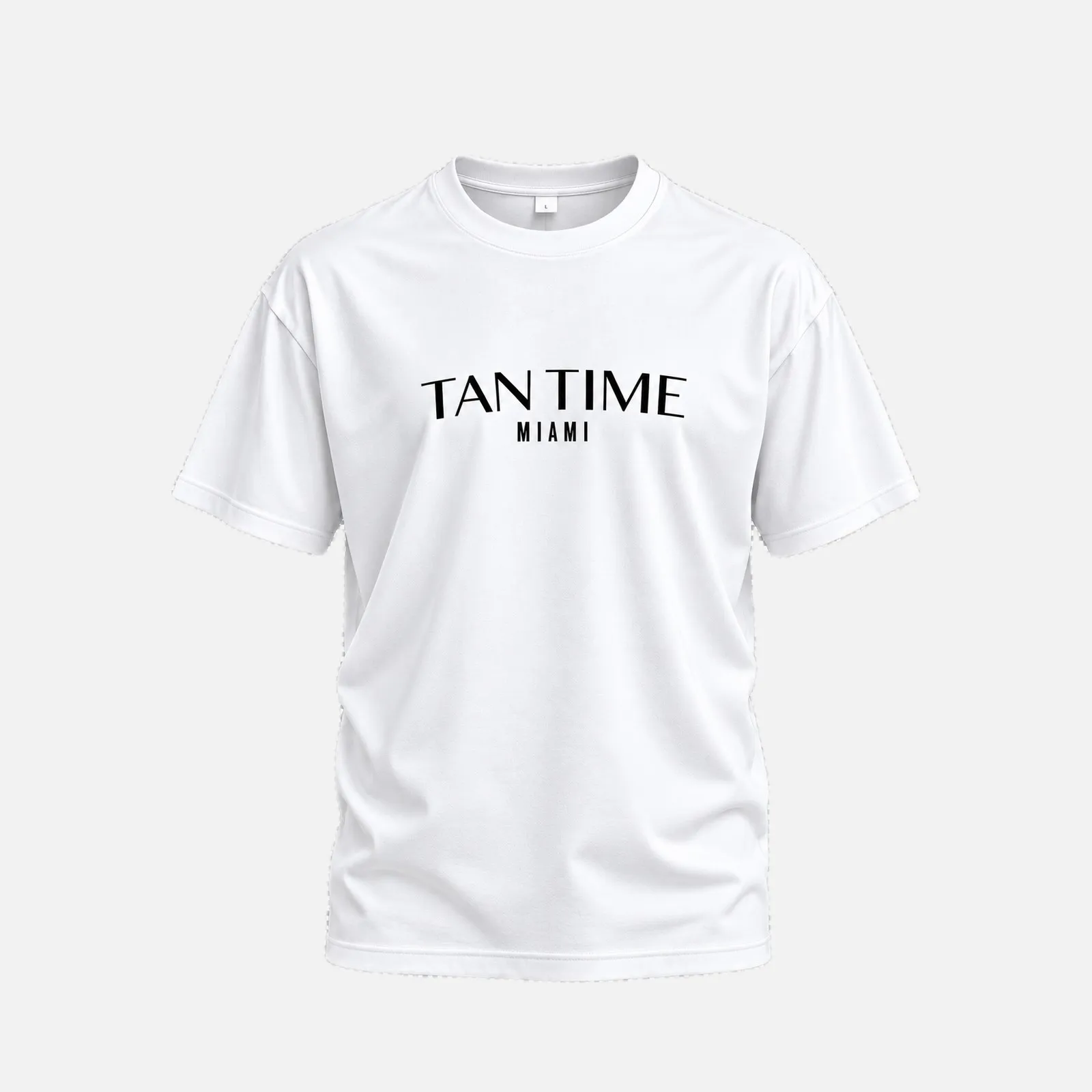 TAN TIME MIAMI T-Shirt in weiß mit schwarzem Print
