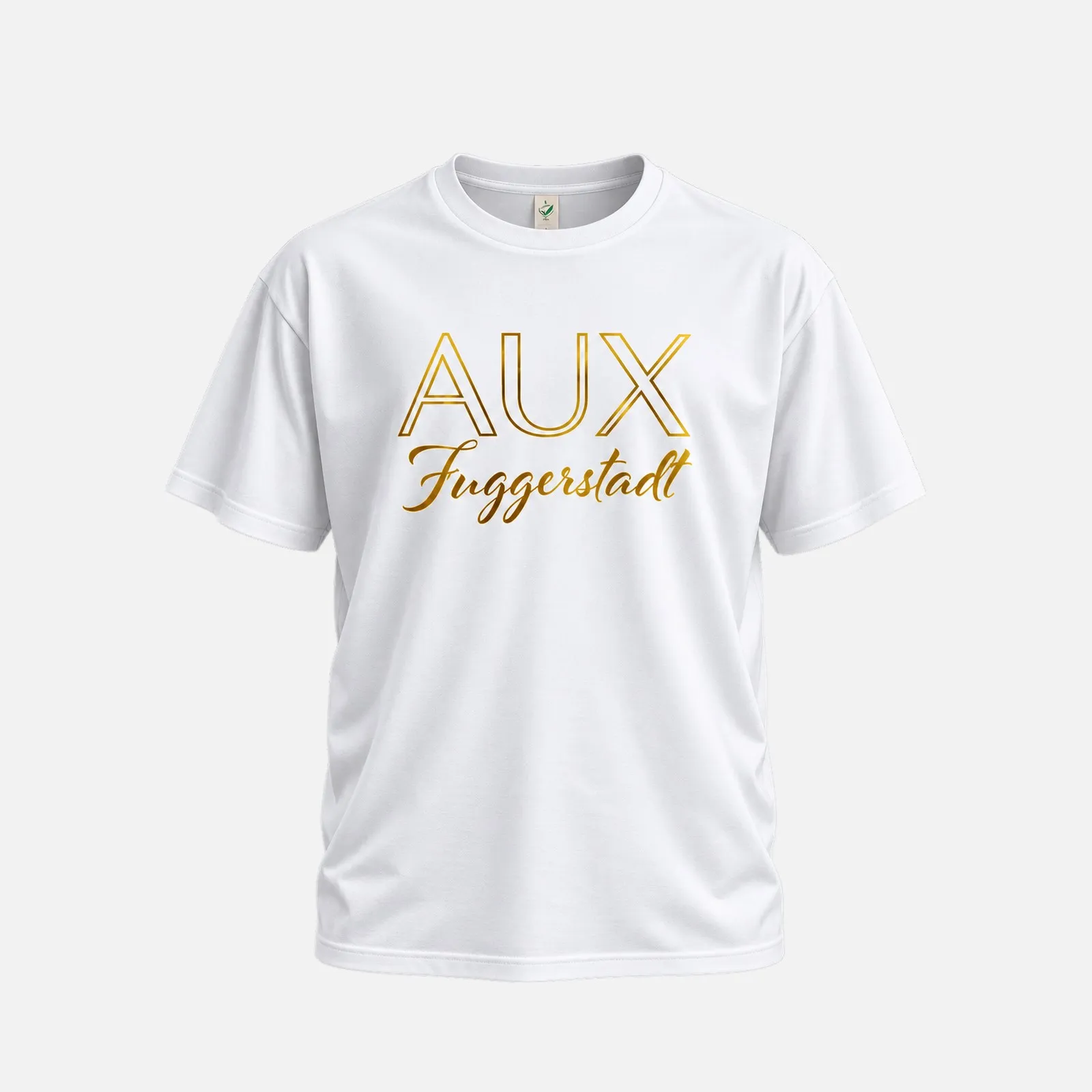 AUX Fuggerstadt T-Shirt in weiß mit goldenem Schriftzug