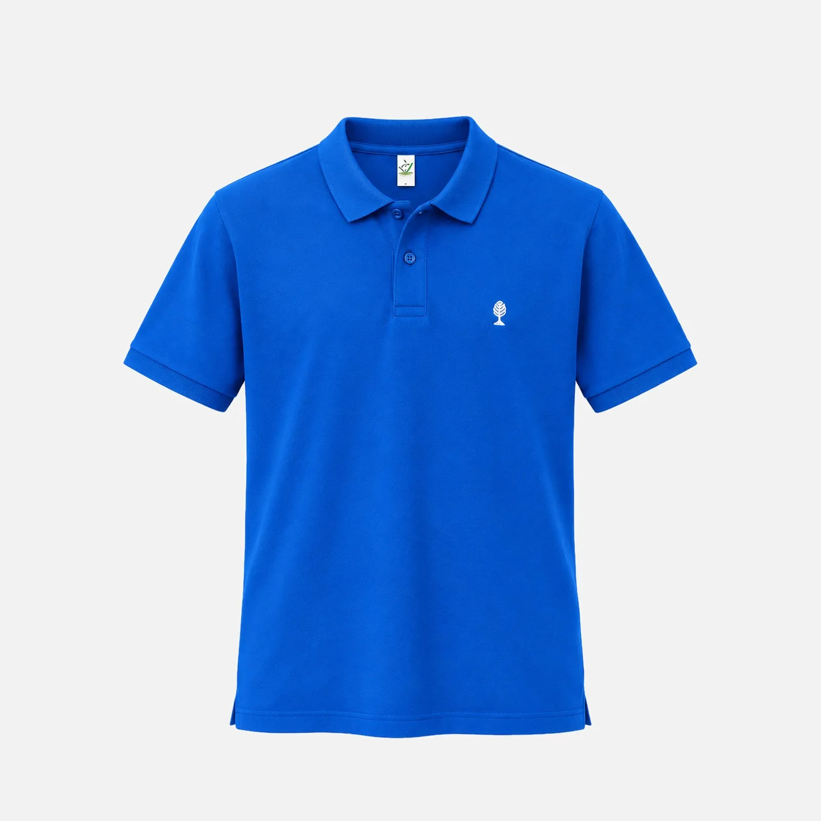LOGO CHROME Poloshirt in Royal Blue mit Zirbelnuss im Chrome-Stick