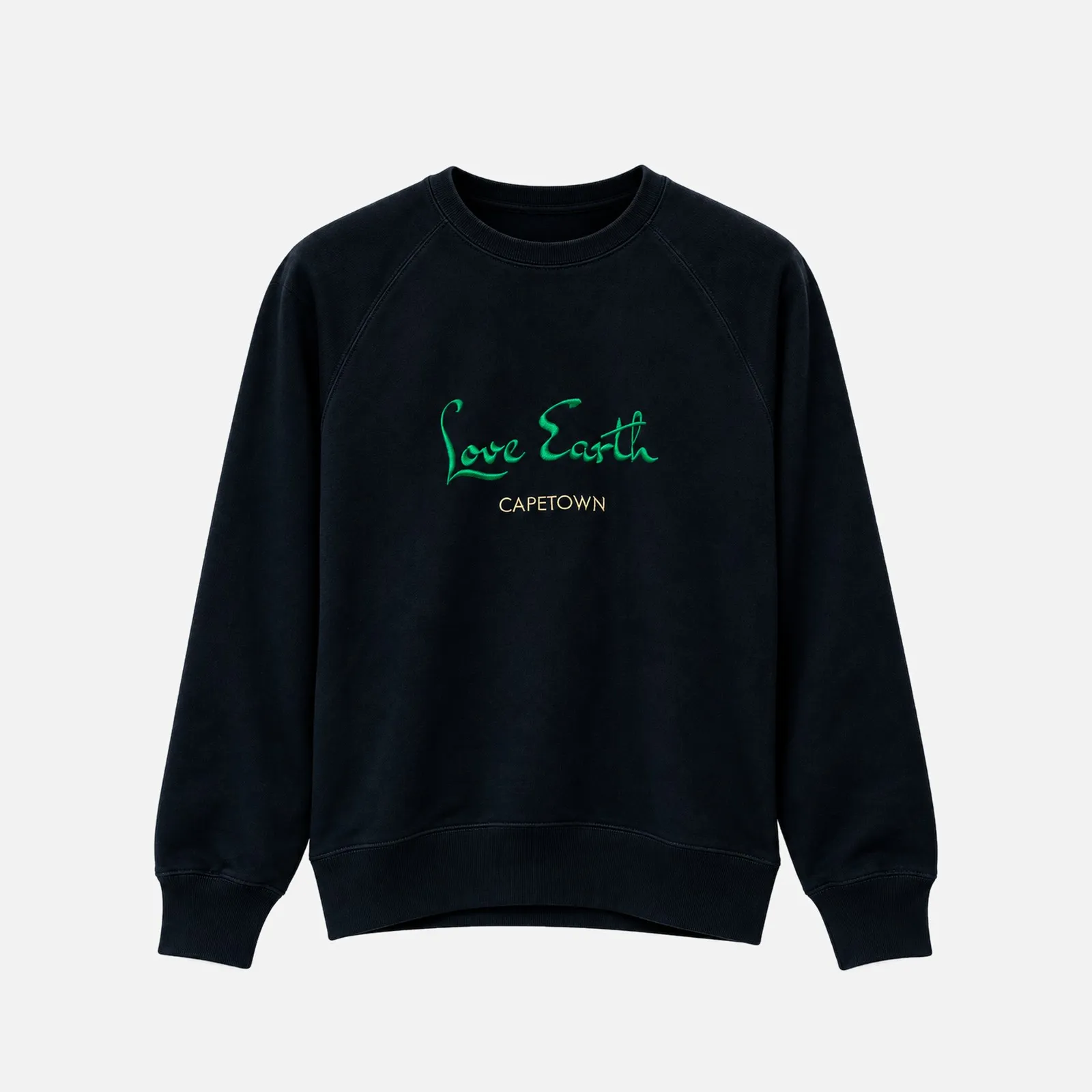 LOVE EARTH Sweatshirt mit grünem Stick Love Earth Capetown